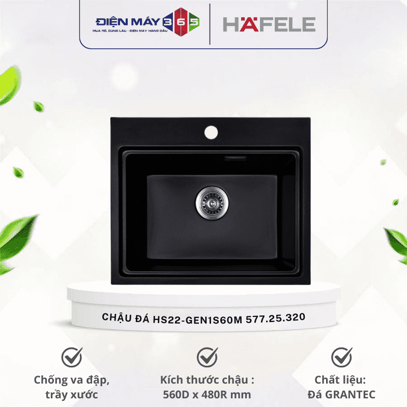 Chậu đá Hafele HS22-GEN1S60M 577.25.320 3 Chậu đá Hafele HS22-GEN1S60M 577.25.320