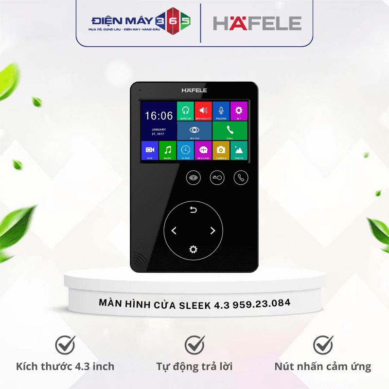 Màn hình cửa Hafele SLEEK 4.3 Nút nhấn cảm ứng 959.23.084 3 Màn hình cửa Hafele SLEEK 4.3 Nút nhấn cảm ứng 959.23.084
