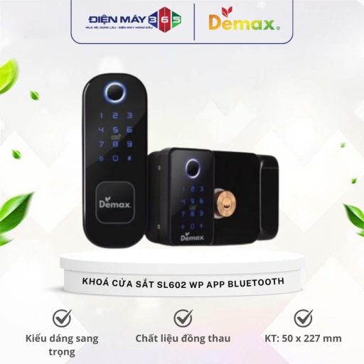 Khoa cua cong sat chong nuoc Demax SL602 WP APP Bluetooth