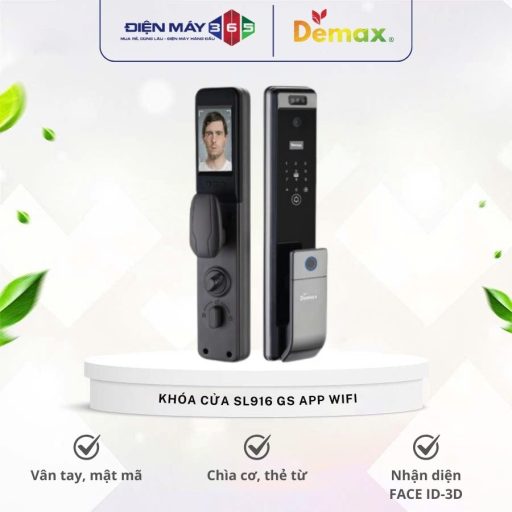 Khoa cua dien tu nhan dien khuon mat Face ID – 3D Demax SL916 GS App Wifi