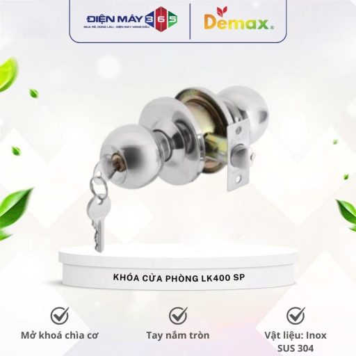 Khoa cua phong tay nam tron Demax LK400 SP