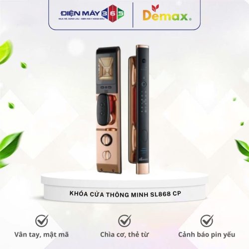 Khóa cửa thông minh tự động màn hình chuông Demax SL868 CP