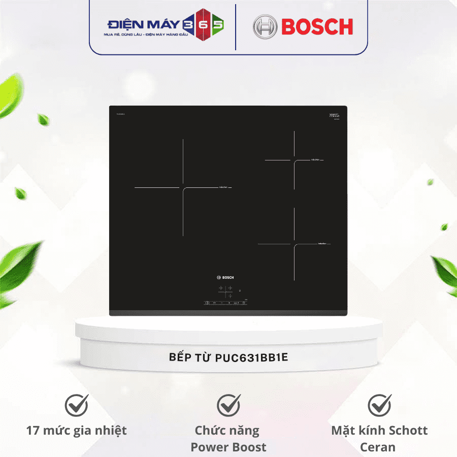Bếp từ 3 vùng nấu Bosch PUC631BB1E 3 Bếp từ 3 vùng nấu Bosch PUC631BB1E