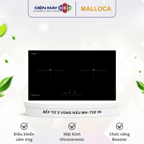Bếp từ Malloca 2 vùng nấu MH-732 IN lắp âm