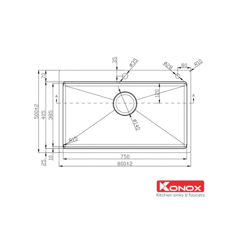 Chậu rửa bát Konox Workstation Sink – Topmount Sink KN8050TS 6 THiết kế của Chậu rửa bát Workstation - Topmount Sink KN8050TS