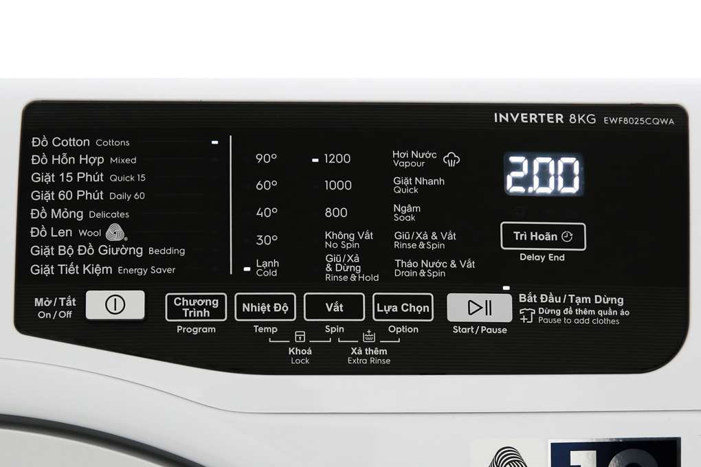 Máy giặt Electrolux EWF8025CQWA 6 Máy giặt Electrolux EWF8025CQWA - Ảnh 4