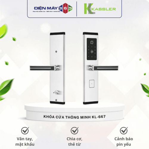 Khóa cửa thông minh Kassler KL-667 màu bạc