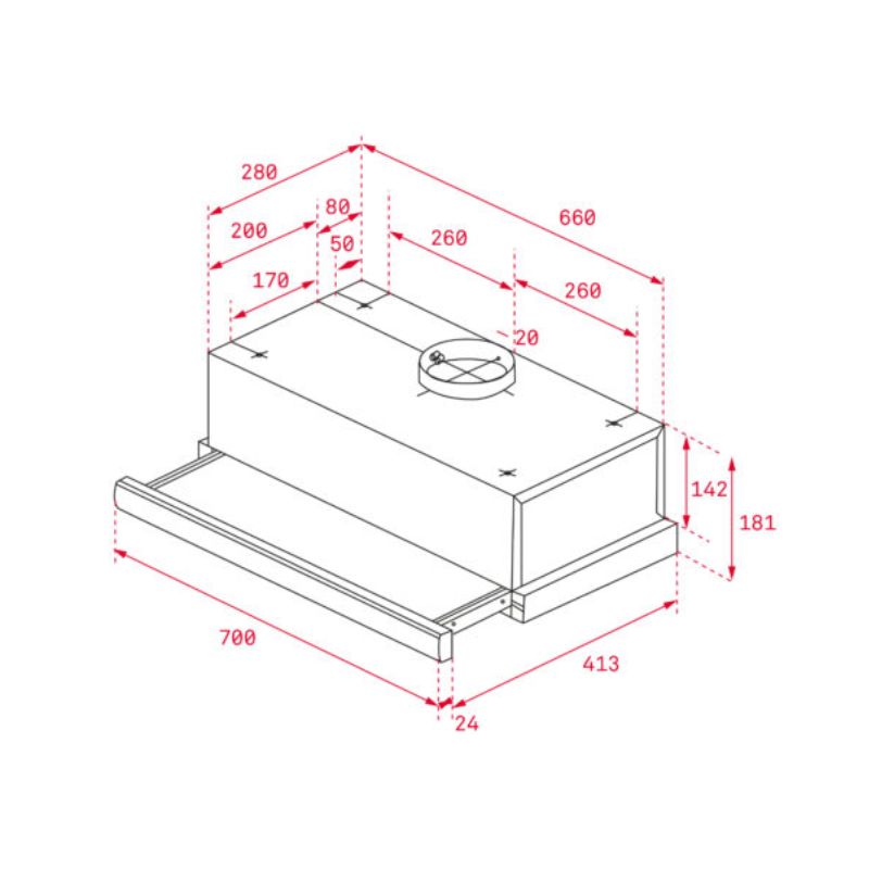 Máy hút mùi Teka TL 7420S 5 Kích thước máy hút mùi Teka TL 7420S