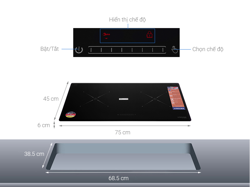 Bếp từ 2 vùng nấu Kocher DI-808GE 5 Bếp từ 2 vùng nấu Kocher DI-808GE - Ảnh 3