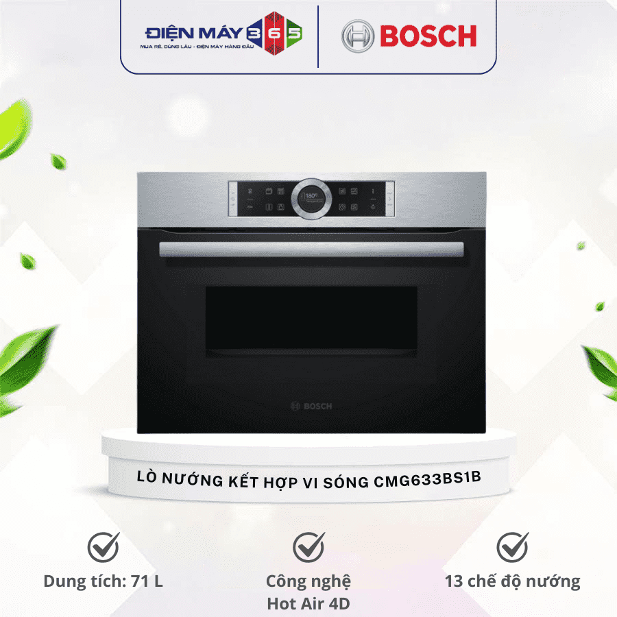 Lò nướng kết hợp vi sóng Bosch CMG633BS1B 3 Lò nướng kết hợp vi sóng Bosch CMG633BS1B