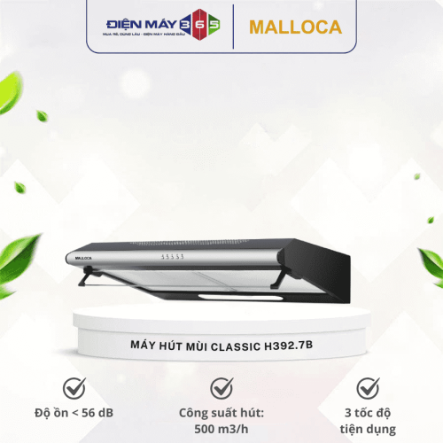 Máy hút khói khử mùi classic Malloca H392.7B