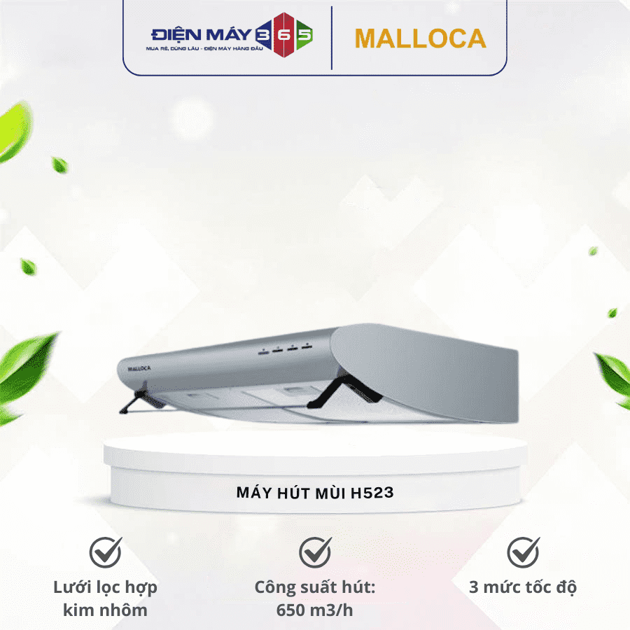 Máy hút khói khử mùi Malloca H523 3 Máy hút khói khử mùi Malloca H523