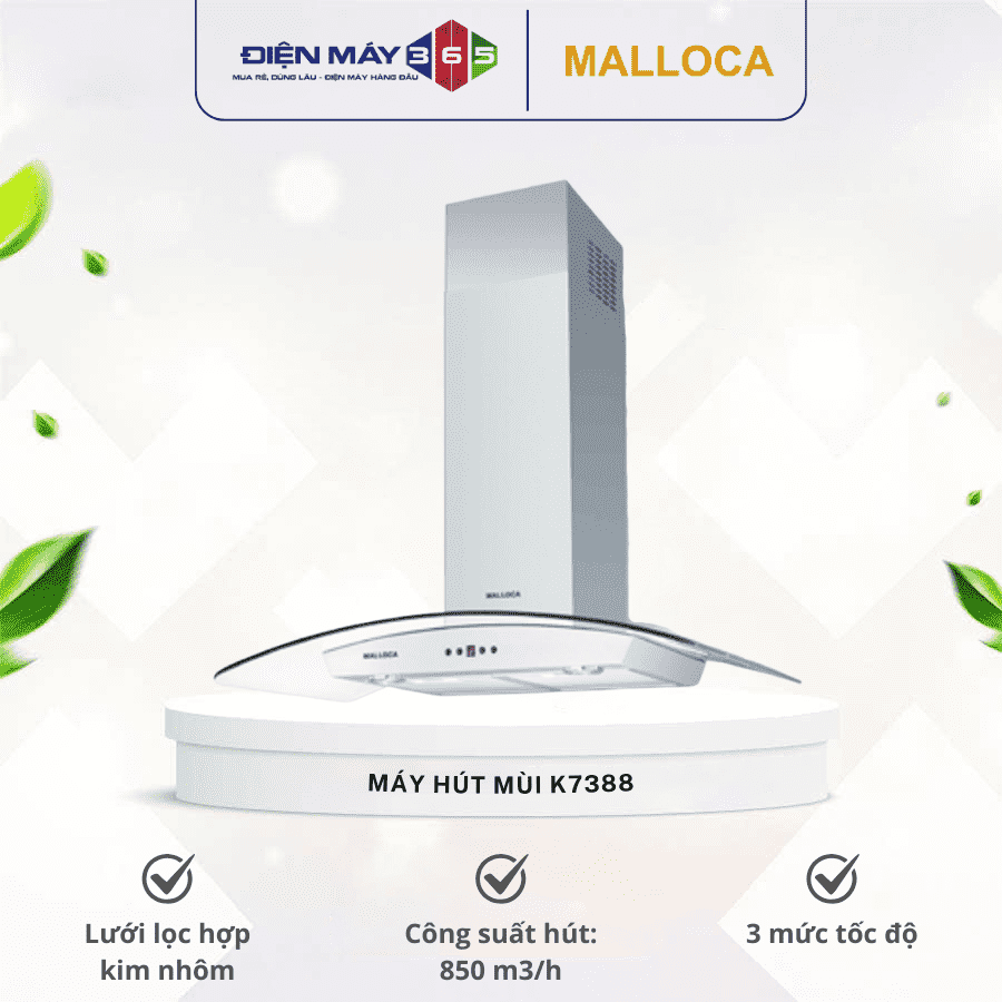 Máy hút khói khử mùi Malloca K7388 3 Máy hút khói khử mùi Malloca K7388