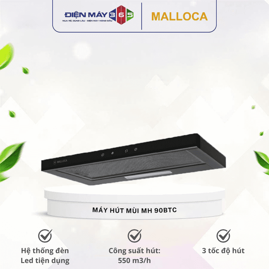 Máy hút khói khử mùi Malloca MH 90BTC 3 Máy hút khói khử mùi Malloca MH 90BTC