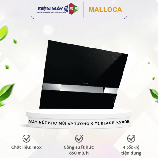Máy hút khử mùi áp tường MALLOCA KITE BLACK-K200B 4 may hut khu mui ap tuong malloca kite black k200b optimized