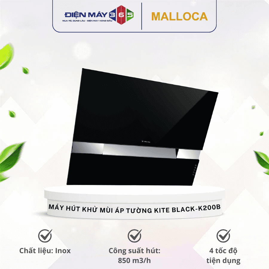 Máy hút khử mùi áp tường MALLOCA KITE BLACK-K200B 3 Máy hút khử mùi áp tường MALLOCA KITE BLACK-K200B