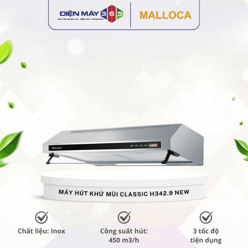 Máy hút khử mùi classic Malloca H342.9 NEW