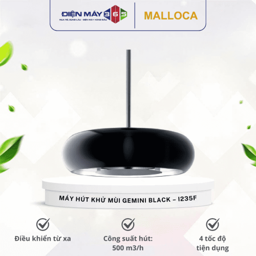 Máy hút khử mùi đảo MALLOCA GEMINI BLACK - I235F