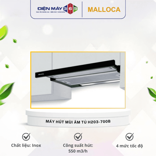 Máy hút mùi âm tủ Malloca H203-700B