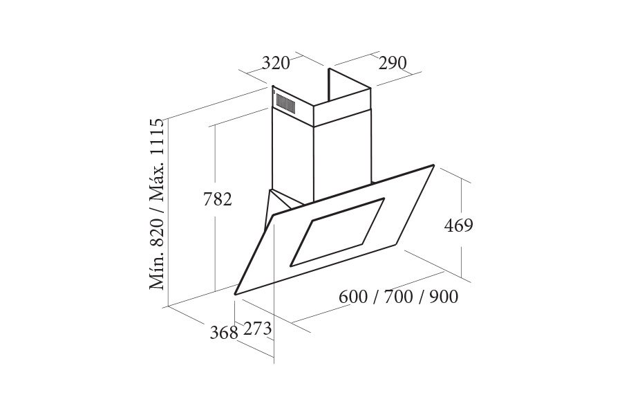 Máy hút mùi áp tường Cata THALASSA 700 XGBK 5 Máy hút mùi áp tường Cata THALASSA 700 XGBK - Ảnh 3