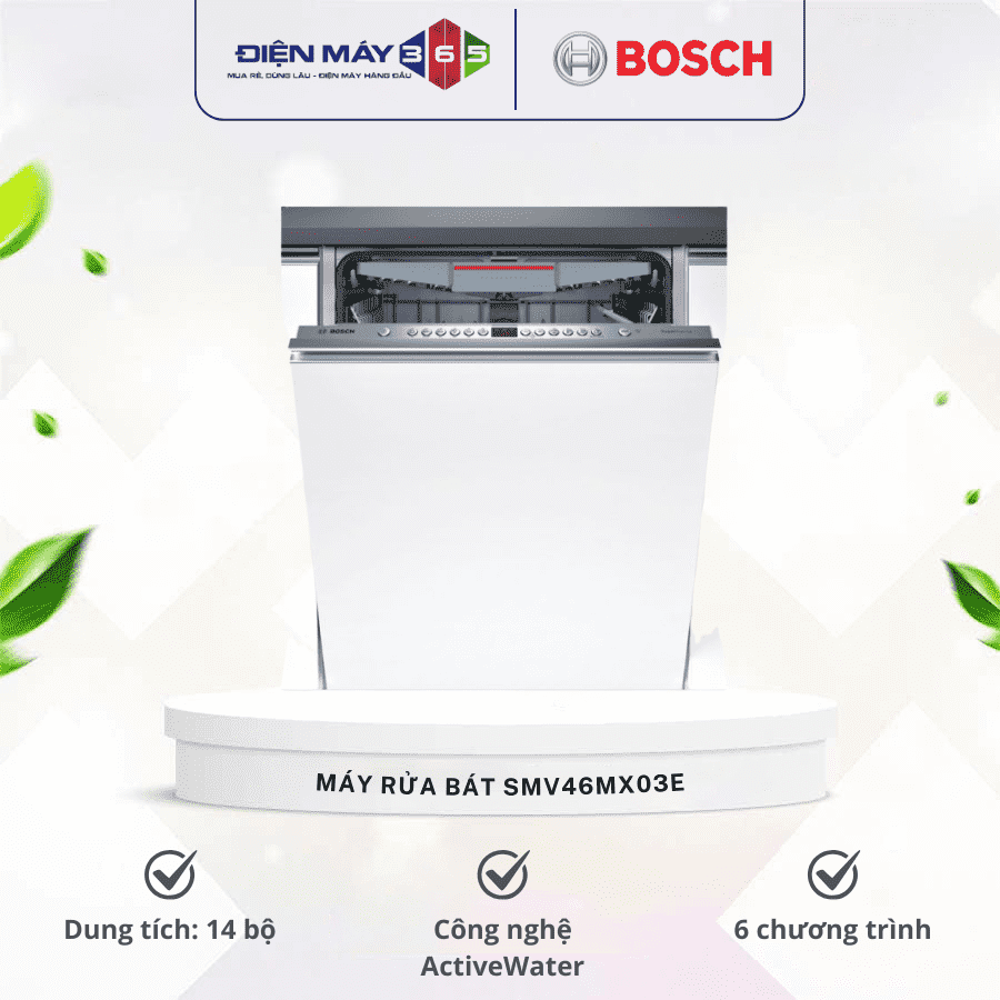 Máy rửa bát âm toàn phần Bosch SMV46MX03E 3 Máy rửa bát âm toàn phần Bosch SMV46MX03E