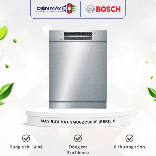 Máy rửa bát âm tủ BOSCH SMU6ZCS00E |Serie 6