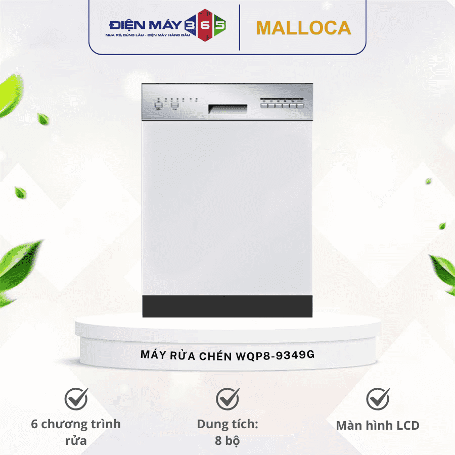 Máy rửa chén Malloca WQP8-9349G 3 Máy rửa chén Malloca WQP8-9349G