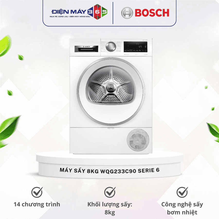 Máy sấy bơm nhiệt Bosch 8kg WQG233C90 Serie 6 3 Máy sấy bơm nhiệt Bosch 8kg WQG233C90 Serie 6