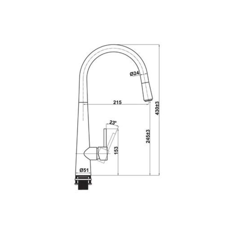 Vòi rửa bát Hafele HT21-CH1P245 577.55.220 5 kích thước của vòi rửa bát Hafele HT21-CH1P245 577.55.220