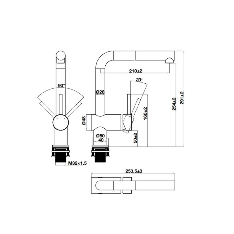Vòi rửa bát Hafele HT21-CH1P254 577.55.200 9 Kích thước vòi rửa bát Hafele HT21-CH1P254 577.55.200