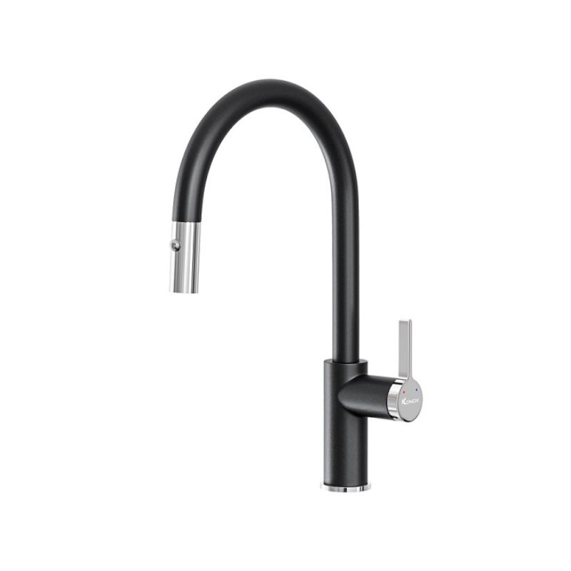 Vòi rửa bát rút dây Konox Alto Black 3 Vòi rửa bát rút dây Konox Alto Black