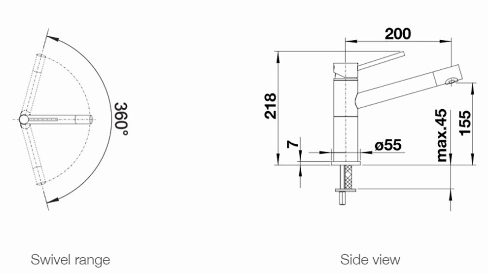 Vòi rửa bát Blanco ALTA Anth 4 Vòi rửa bát Blanco ALTA Anth - Ảnh 2