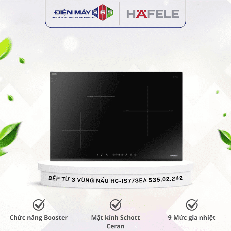 Bếp từ Hafele 3 vùng nấu HC-IS773EA 535.02.242 3 Bếp từ Hafele 3 vùng nấu HC-IS773EA 535.02.242