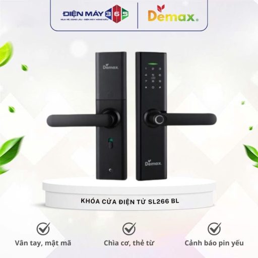 Khóa cửa điện tử Demax SL266 BL 4 Khoa cua dien tu Demax SL266 BL