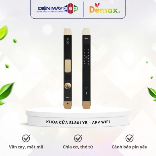Khóa cửa điện tử Demax SL801 YB - APP WIFI
