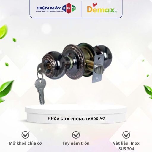 Khoa cua phong tay nam tron Demax LK500 AC 1