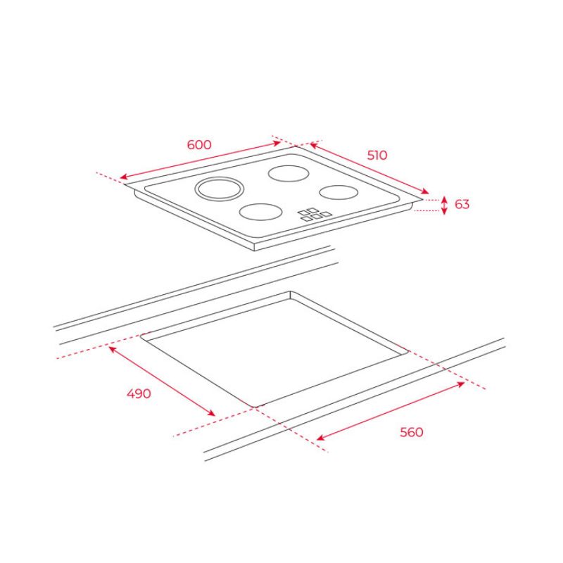 Bếp điện Teka TT 6315 40239031 7 Kích thước bếp điện Teka TT 6315