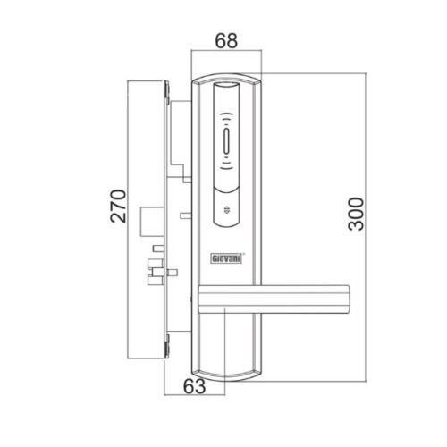 Kích thước của Khóa điện tử thông minh Giovani GSL-156C136