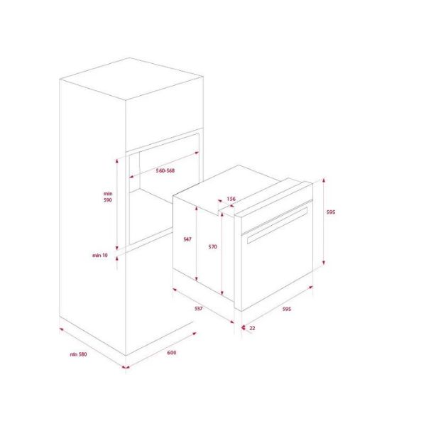 Lò nướng Teka HLB 8400 Black 111000005 4 Kích thước của Lò nướng Teka HLB 8400 Black