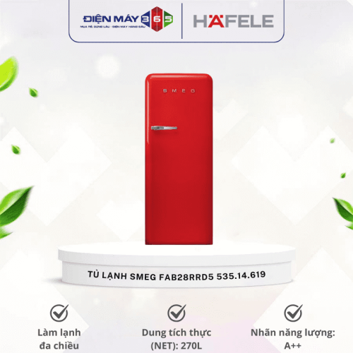 Tủ lạnh Hafele Smeg FAB28RRD5 535.14.619 màu đỏ