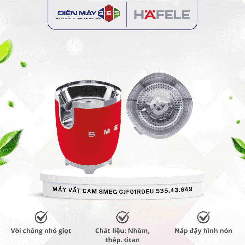 Máy vắt cam Hafele Smeg CJF01RDEU 535.43.649 màu đỏ 3 Máy vắt cam Hafele Smeg CJF01RDEU 535.43.649 màu đỏ