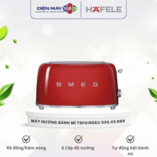 Máy nướng bánh mì Hafele Smeg TSF01RDEU 535.43.669 màu đỏ