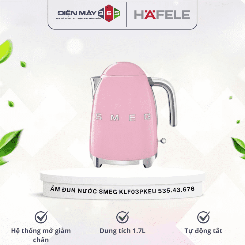 Ấm đun nước Hafele Smeg KLF03PKEU 535.43.676 màu hồng 3 Ấm đun nước Hafele Smeg KLF03PKEU 535.43.676 màu hồng