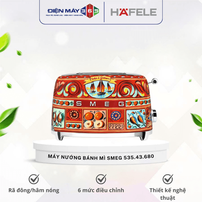 Máy nướng bánh mì 2 lát Hafele Smeg TSF01DGEU 535.43.680 3 Máy nướng bánh mì 2 lát Hafele Smeg TSF01DGEU 535.43.680