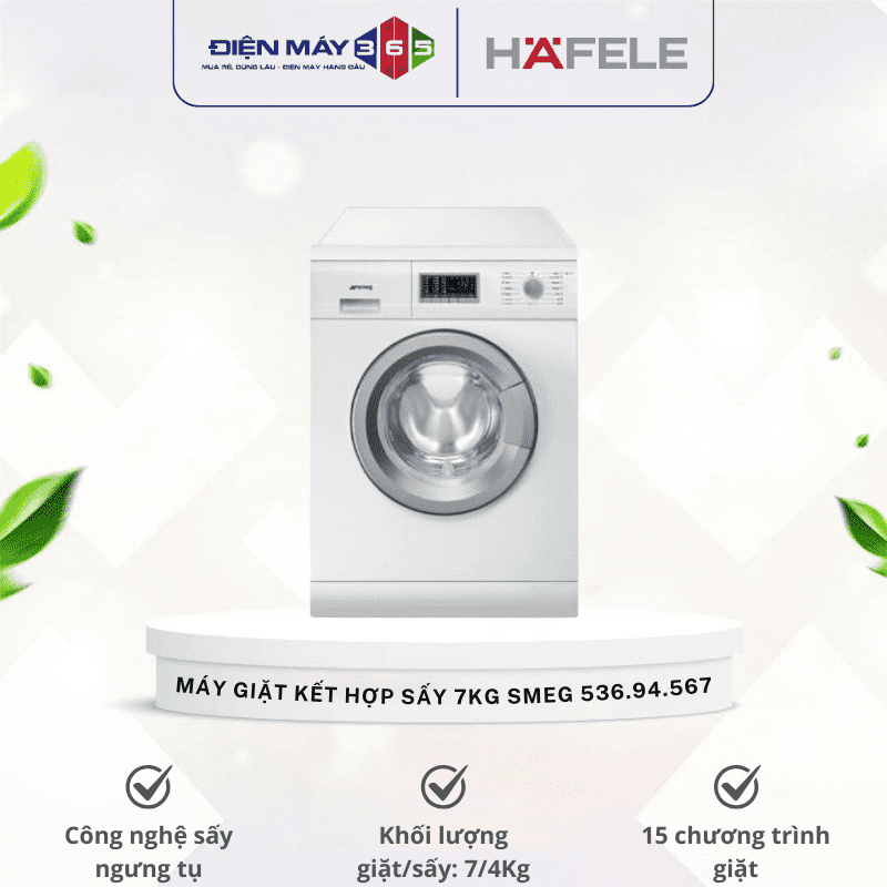 Máy giặt sấy Hafele Smeg LSF147E 536.94.567 3 Máy giặt sấy Hafele Smeg LSF147E 536.94.567