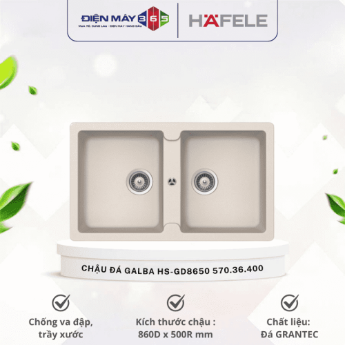 Chậu đá Hafele GALBA HS-GD8650 570.36.400