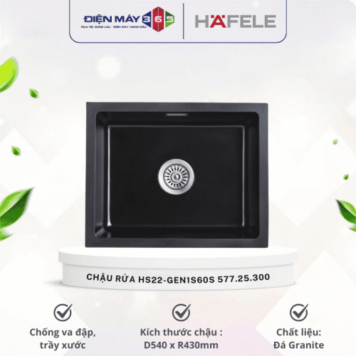 Chậu Rửa Hafele HS22-GEN1S60S - màu Đen 577.25.300