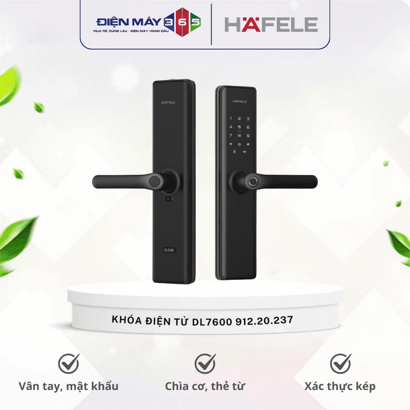 Khóa điện tử Hafele DL7600 Đen Không Pin 912.20.237 3 Khóa điện tử Hafele DL7600 Đen Không Pin 912.20.237