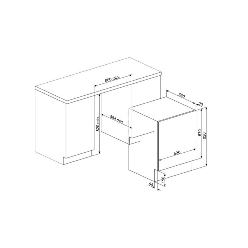 Máy giặt sấy âm tủ Hafele Smeg WDI14C7-2 536.94.160 4 Kích thước máy giặt sấy âm tủ Hafele Smeg WDI14C7-2 536.94.160