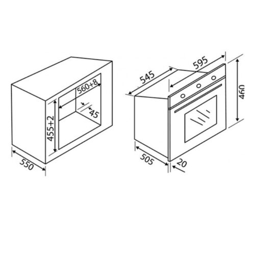 Lò hấp Malloca MST 30TG 5 Kích thước lò hấp Malloca MST 30TG